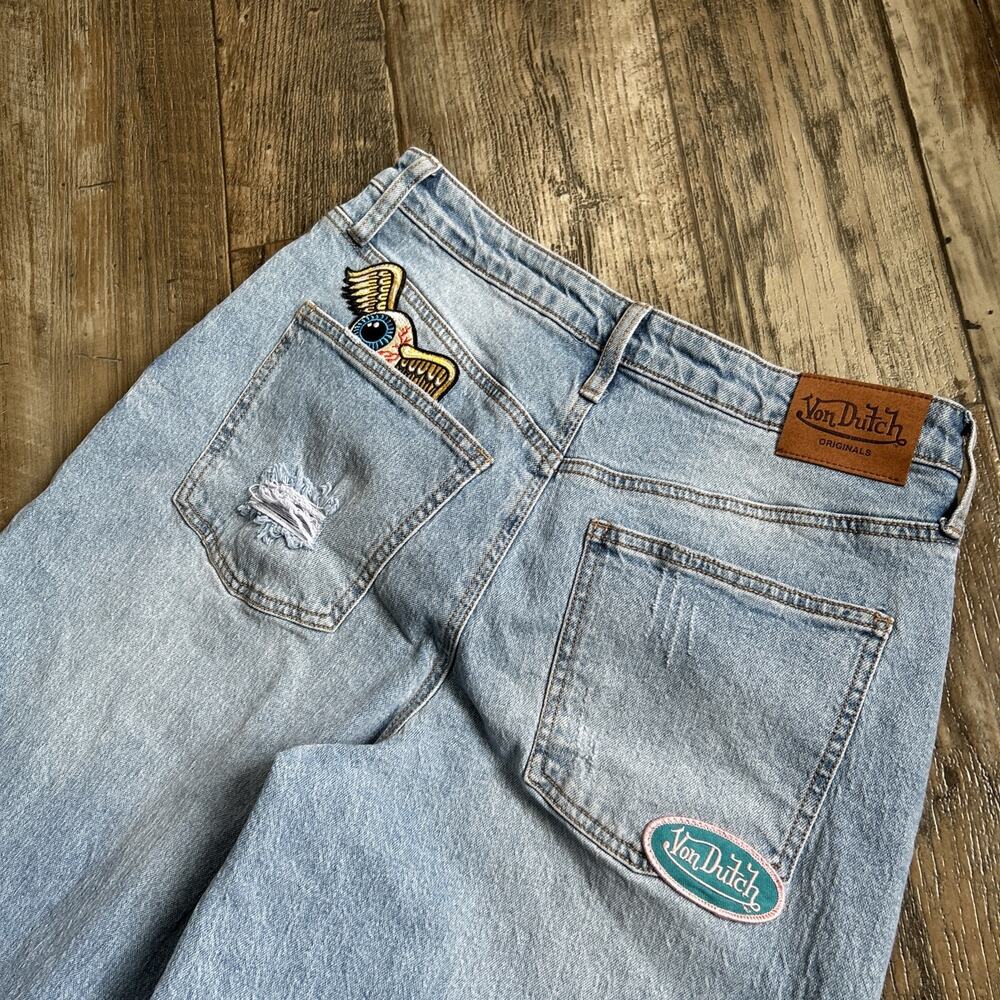 Von Dutch Jeans Wide Leg Logo Size 26 Y2K Extra Baggy - Picture 5 of 9